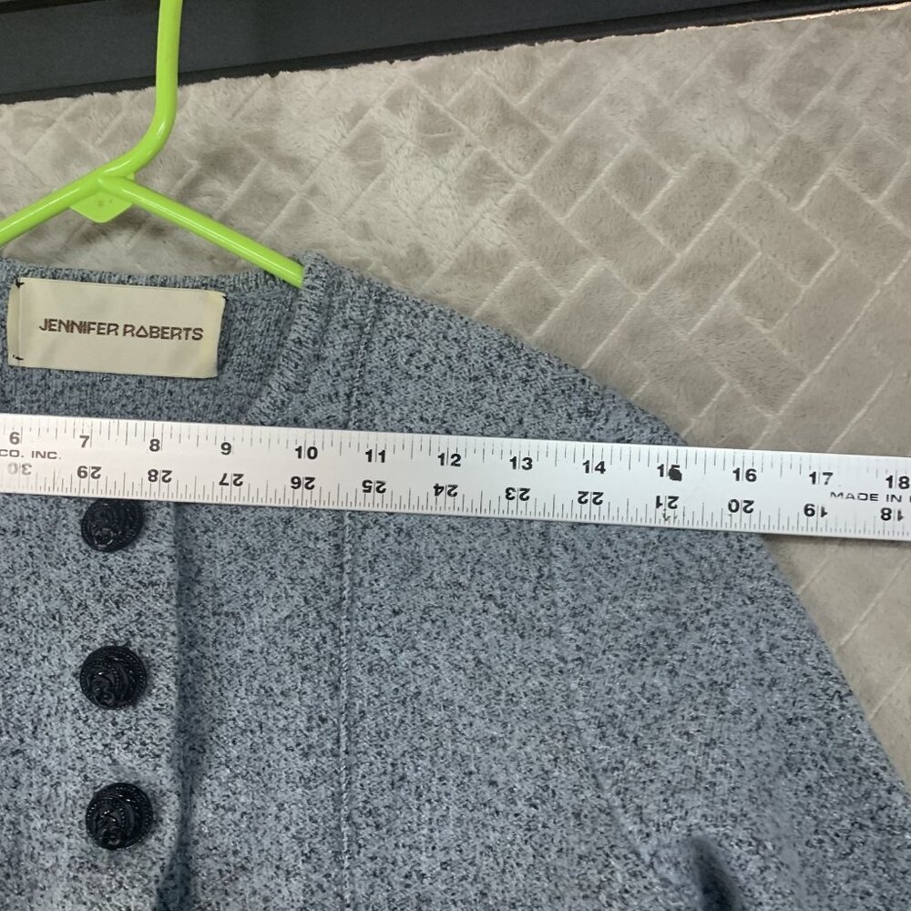 Jennifer Roberts Womens 12 Jacket Gray Wool Blend 3/4 Sleeve Contemporary Modest - Picture 7 of 16